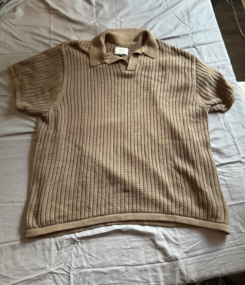 American Eagle Outfitters Orange Brown Pullover Knit Sweater Sz XXL
